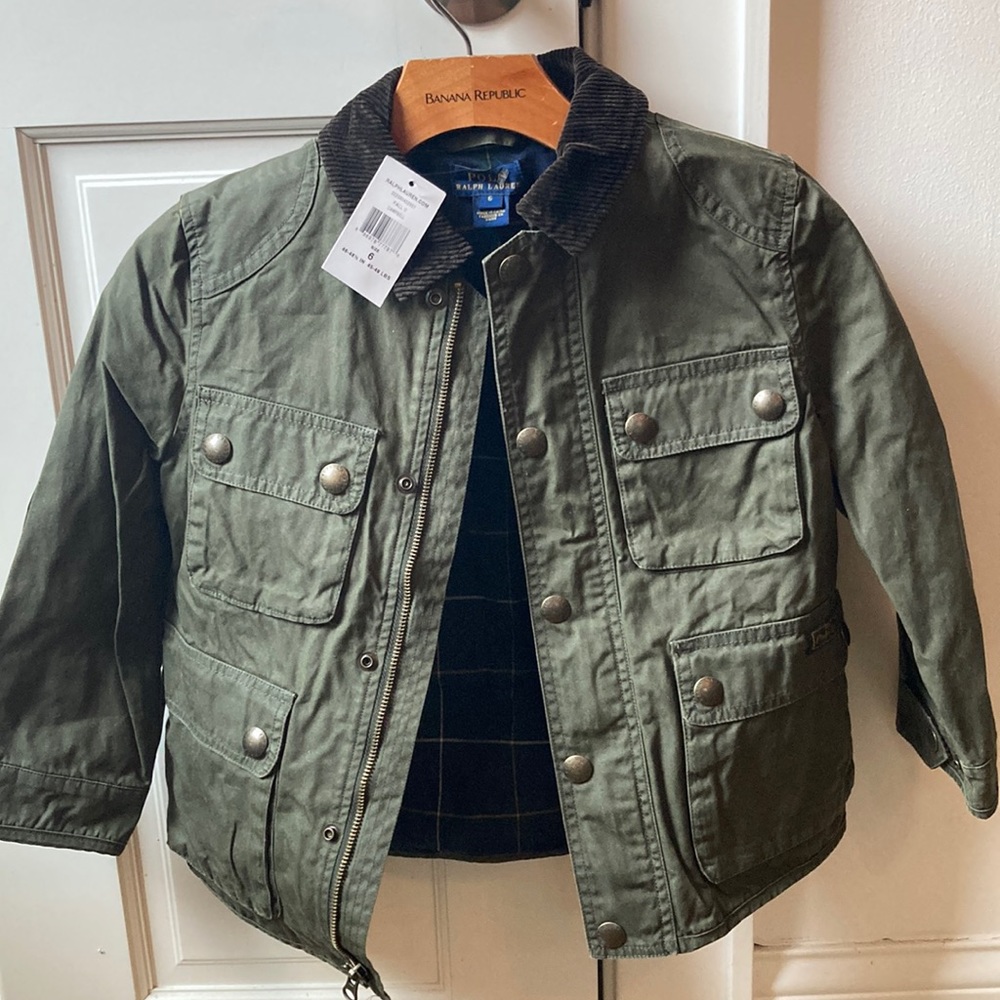 NWT polo boys corduroy and canvas lined jacket